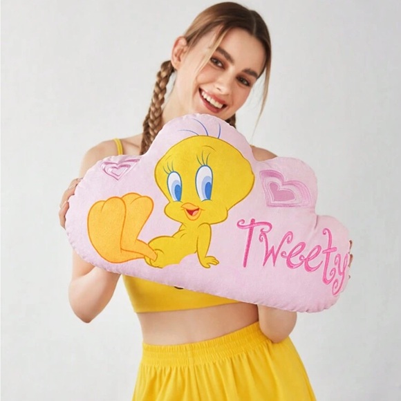 LOONEY TUNES X Cartoon And Letter Embroidery Cloud Shaped Pillow - Picture 4 of 4